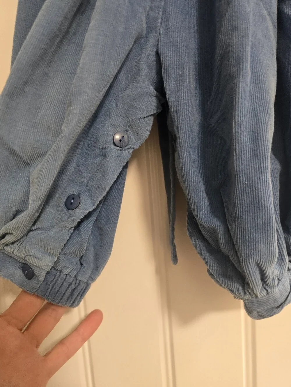 Vintage 18m. Classic Smocked Blue One-Piece Romper with White Collar